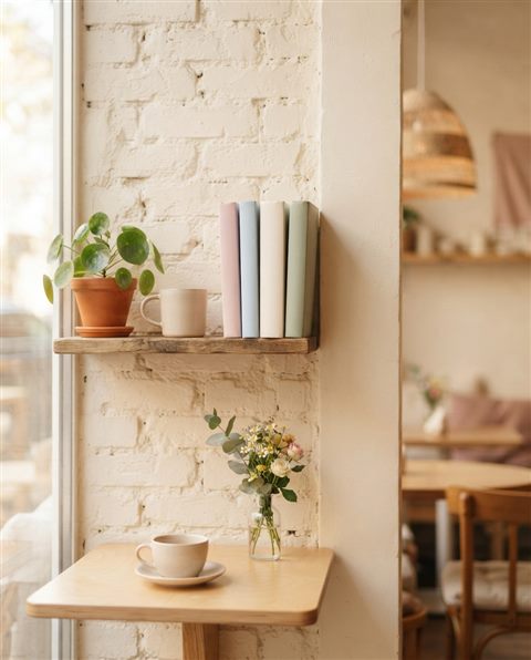 Soft photorealistic background photo of simple colorful background with a large empty area for text, simple balanced layout, soft pastel colors, bright and cozy, 4:5 aspect ratio