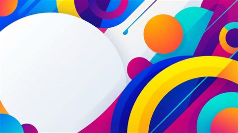 Minimal abstract design of simple colorful background with a large empty area for text, simple balanced layout, vivid colors, high contrast, energetic, 16:9 aspect ratio
