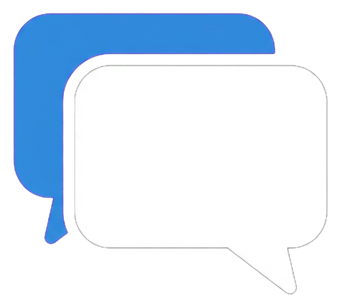 Flat color icon, bold solid colors of two overlapping chat bubbles icon, transparent background PNG