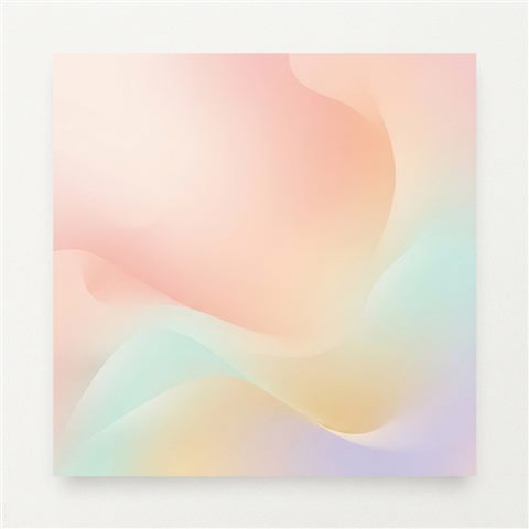 Minimal abstract design of elegant cover background with gentle gradients and empty space for a title, simple balanced layout, soft pastel colors, bright and cozy, 1:1 aspect ratio