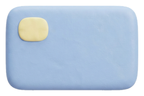 Soft 3D icon, pastel clay render of a credit card icon, transparent background PNG