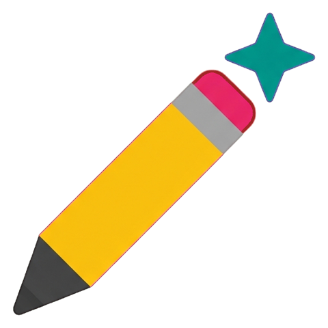 Flat color icon, bold solid colors of a pencil edit icon, transparent background PNG
