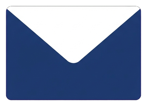 Flat color icon, bold solid colors of an envelope email icon, transparent background PNG