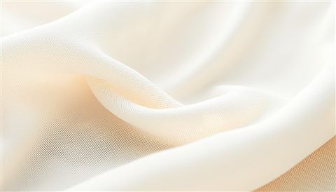 Soft 3D render of A close-up view of soft natural linen fabric showing its fine woven texture and neutral color, centered subject with a simple uncluttered composition, misty morning haze, dreamy, 16:9 aspect ratio