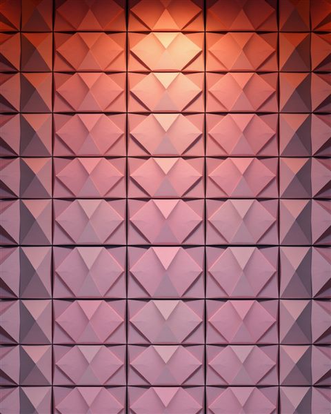 Photorealistic photo of A clean modern geometric pattern with repeating abstract shapes in soft pastel colors, wide shot with open space at the top for text, moody dark tones, dramatic lighting, 4:5 aspect ratio
