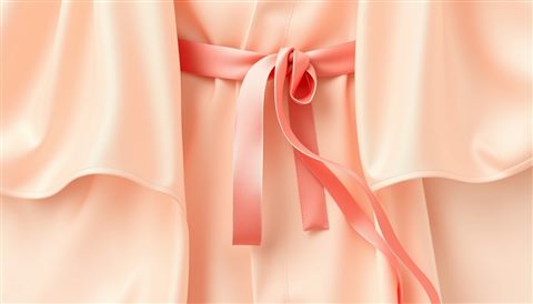 Minimal flat illustration of Flat vector illustration of traditional East Asian silk robes with graceful flowing ribbons, close-up detail with shallow depth of field, soft pastel colors, bright and cozy, 16:9 aspect ratio