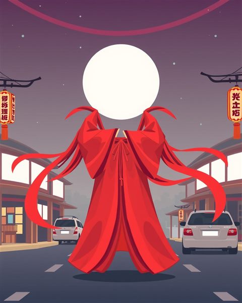 Cinematic film still of Flat vector illustration of traditional East Asian silk robes with graceful flowing ribbons, centered subject with a simple uncluttered composition, vivid colors, high contrast, energetic, 4:5 aspect ratio