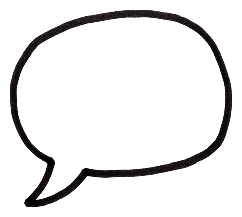 Black marker of an empty hand-drawn speech bubble outline, transparent background PNG