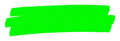 넓게 그은 형광펜 한 줄, 초록 형광펜, 투명 배경(누끼) PNG