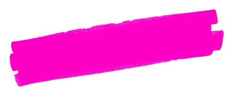 넓게 그은 형광펜 한 줄, 분홍 형광펜, 투명 배경(누끼) PNG