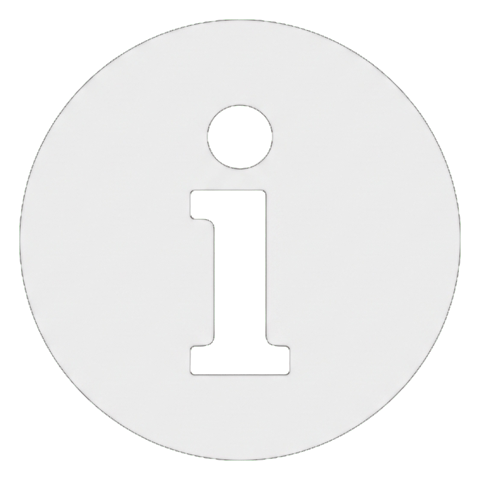 Flat color icon, bold solid colors of a round information icon with a small i symbol, transparent background PNG