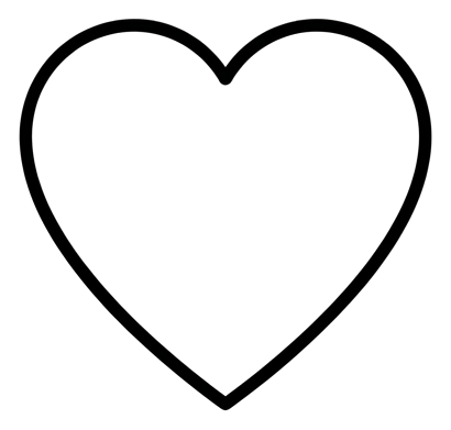 Thin black line icon, minimal outline of a heart like icon, transparent background PNG