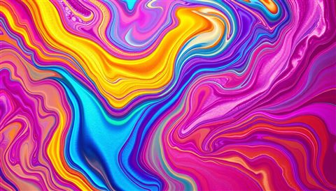 Cinematic film still of A smooth swirl of vibrant metallic and pastel liquid paints blending together in an abstract fluid art composition., wide shot with open space at the top for text, vivid colors, high contrast, energetic, 16:9 aspect ratio