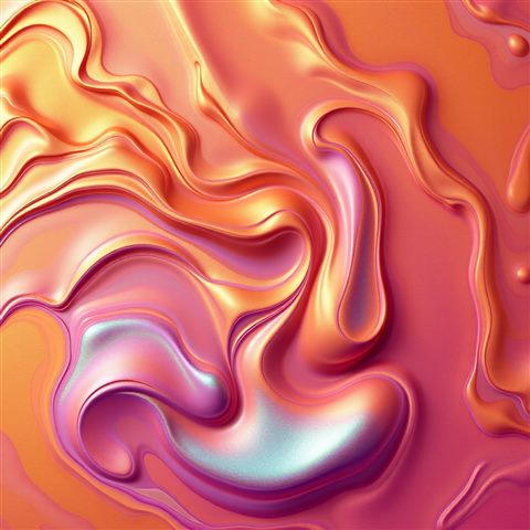 Photorealistic photo of A smooth swirl of vibrant metallic and pastel liquid paints blending together in an abstract fluid art composition., high-angle view from above, warm golden light, calm mood, 1:1 aspect ratio