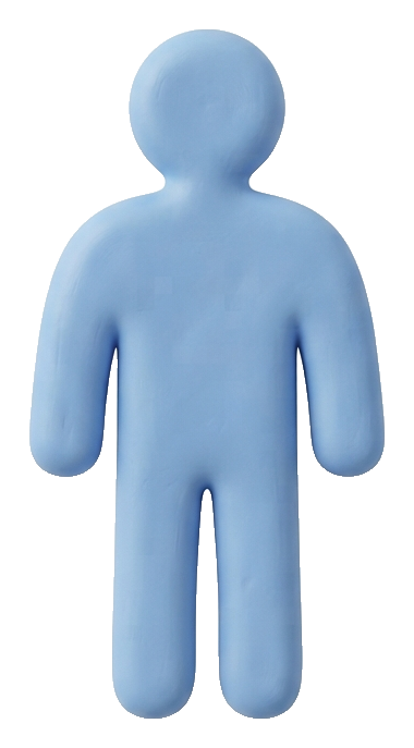 Soft 3D pictogram, pastel clay render of a men's restroom pictogram with a single man figure, transparent background PNG
