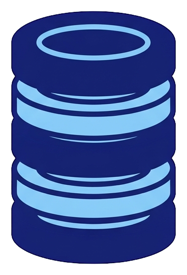Duotone icon, navy blue and light blue of a stack of coins money icon, transparent background PNG