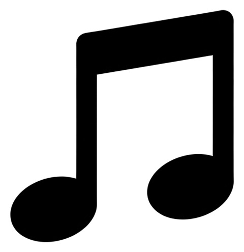 음표 음악 아이콘, 검은 실루엣 아이콘, 투명 배경(누끼) PNG