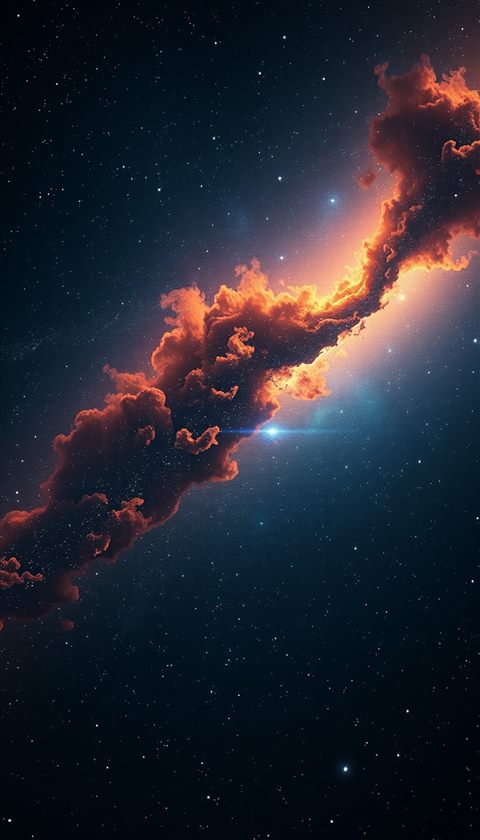 Photorealistic photo of A breathtaking deep space view filled with glowing colorful cosmic dust clouds and distant sparkling stars., close-up detail with shallow depth of field, moody dark tones, dramatic lighting, 9:16 aspect ratio