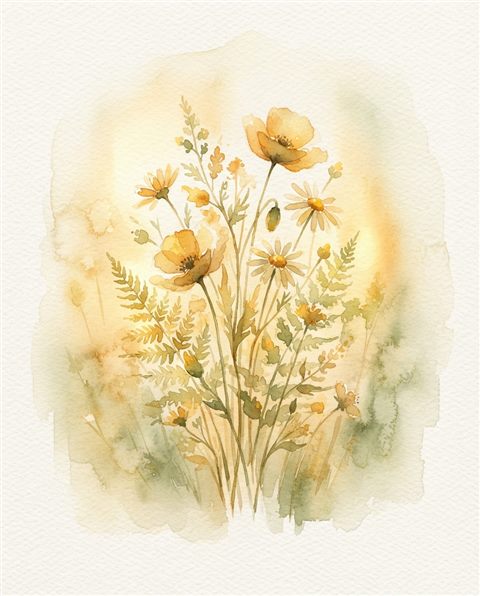 Watercolor illustration of paper texture, centered subject with a simple uncluttered composition, warm golden light, calm mood, 4:5 aspect ratio