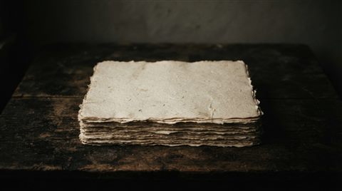 Photorealistic photo of paper texture, centered subject with a simple uncluttered composition, moody dark tones, dramatic lighting, 16:9 aspect ratio