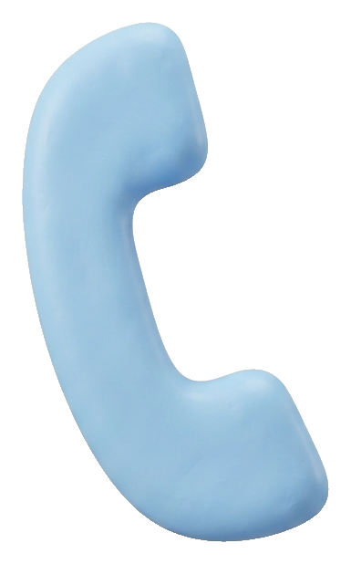 Soft 3D icon, pastel clay render of a telephone handset phone icon, transparent background PNG