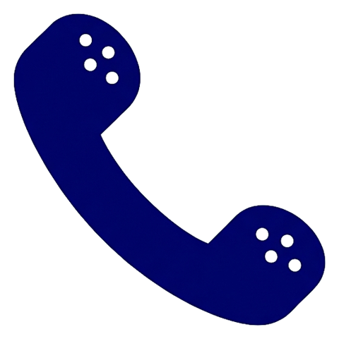 Flat color icon, bold solid colors of a telephone handset phone icon, transparent background PNG