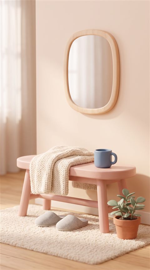 Soft 3d render of aesthetic dreamy scenery for a phone lock screen, centered subject with a simple uncluttered composition, soft pastel colors, bright and cozy, 9:16 aspect ratio