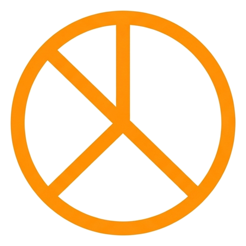 Rounded line icon, thick orange outline of a pie chart icon, transparent background PNG