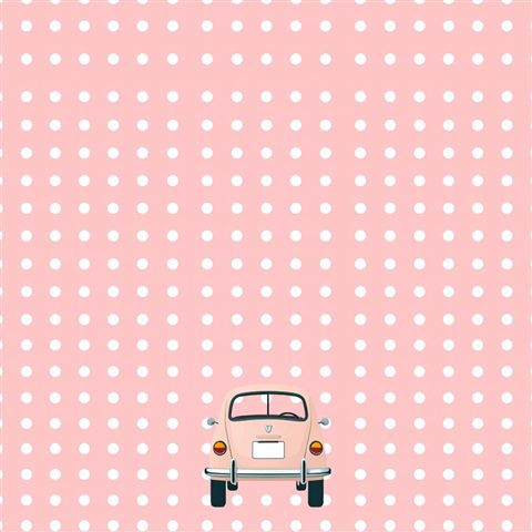 Minimal flat illustration of A seamless retro pattern of playful white polka dots evenly spaced on a pastel pink background., wide shot with open space at the top for text, soft pastel colors, bright and cozy, 1:1 aspect ratio