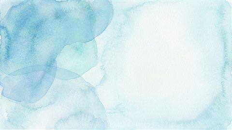 Watercolor texture design of clean abstract background with soft shapes and a large empty area for text, simple balanced layout, cool blue tones, quiet atmosphere, 16:9 aspect ratio