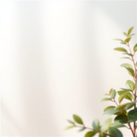 Soft 3D render of A minimalist aesthetic background with soft watercolor gradients and delicate botanical shadows., close-up detail with shallow depth of field, misty morning haze, dreamy, 1:1 aspect ratio