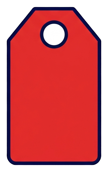 Flat color icon, bold solid colors of a price tag icon, transparent background PNG