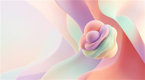 Soft 3d render of bold dramatic background with empty space on the left half for a person and a title, centered subject with a simple uncluttered composition, soft pastel colors, bright and cozy, 16:9 aspect ratio