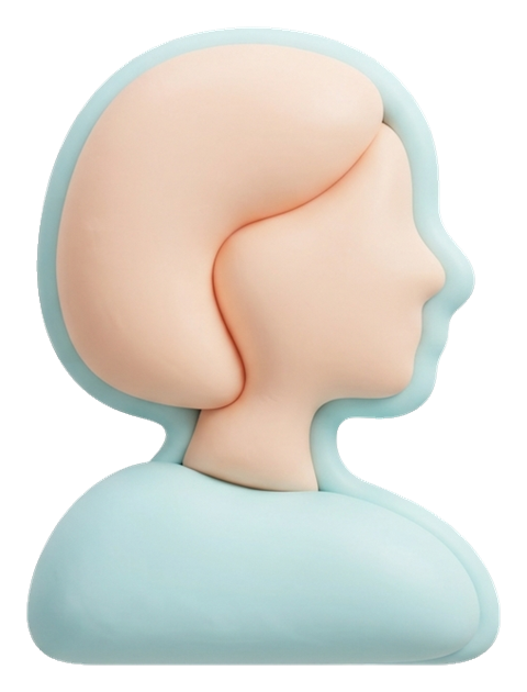 Icono 3D suave, renderizado de arcilla pastel de un icono de usuario de perfil de persona, PNG con fondo transparente