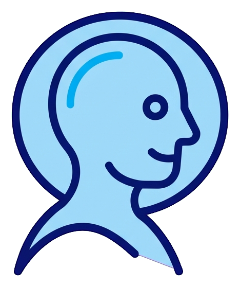 Icono de dos tonos, azul marino y azul claro de un icono de usuario de perfil de persona, PNG con fondo transparente